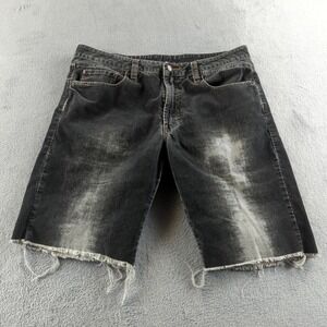Vintage 90s Buffalo David Bitton Shorts Mens 34‎ Black Faded Game Corduroy